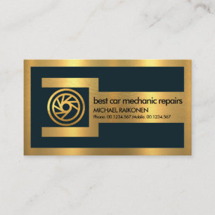 Carte De Visite Gold Wrench Frame Gold Tire Automotive Mécanique