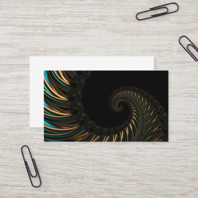 Carte De Visite Golden artistic Spiral Spin, cadre moderne art (Devant/Arrière en situation)