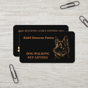 Carte De Visite Golden Black Akita Chien Animaux de compagnie Sitt
