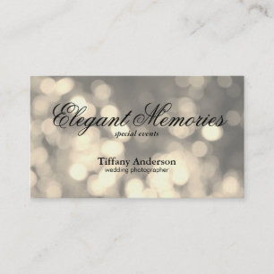 Carte De Visite Golden Bokeh Event Planner