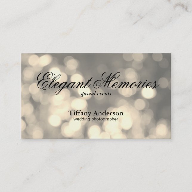 Carte De Visite Golden Bokeh Event Planner (Devant)