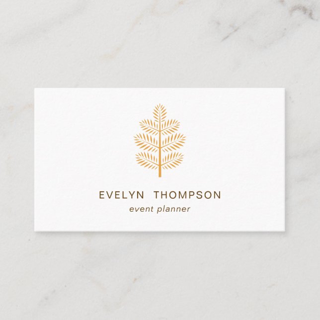 Carte De Visite Golden Elegant Chic Botanique Tropical Branche (Devant)
