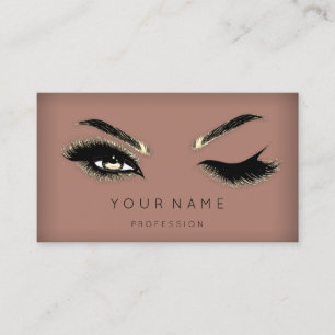 Carte De Visite Golden Eyelash Brows Microblading QRCODE Logo Skin