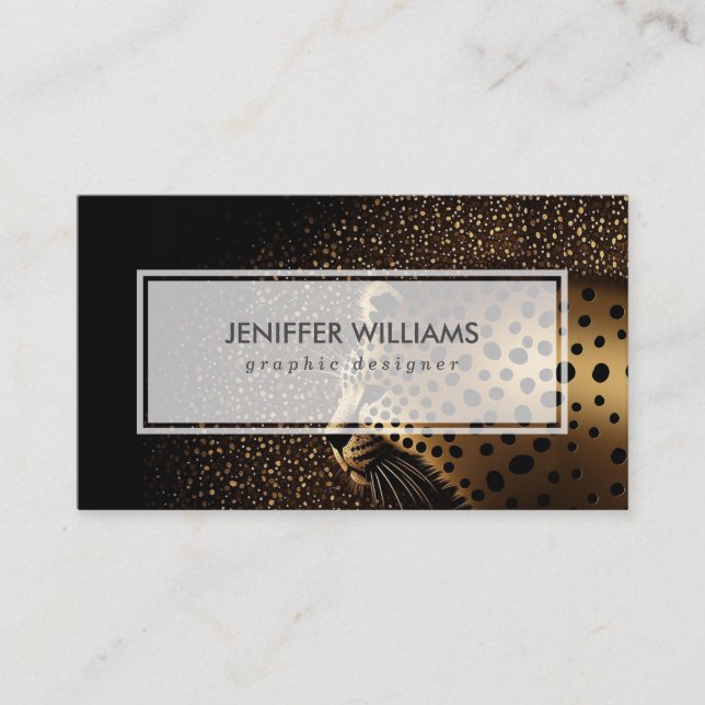 Carte De Visite Golden Jaguar Pattern           (Devant)