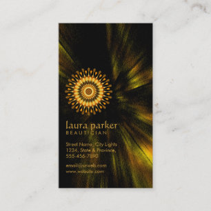 Carte De Visite Golden Lotus Flower Yoga Méditation Spa de santé