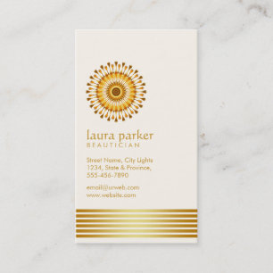 Carte De Visite Golden Lotus Flower Yoga Méditation Spa de santé