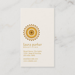 Carte De Visite Golden Lotus Flower Yoga Méditation Spa de santé