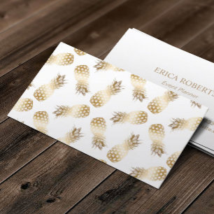 Carte De Visite Golden Pineappy Motif Event Planning