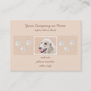 Carte De Visite Golden Retriever avec Tennis Ball Peinture Chien A