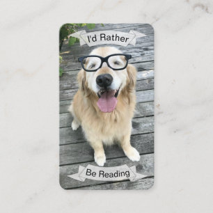 Carte De Visite Golden Retriever Je préfère lire Signet
