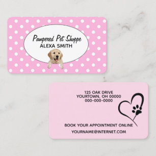 Carte De Visite Golden Retriever sur les Pois pour la culture des 