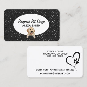 Carte De Visite Golden Retriever sur les Pois pour la culture des 