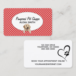 Carte De Visite Golden Retriever sur les Pois pour la culture des 