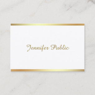 Carte De Visite Golden Script Calligraphie Belle Moderne Unique