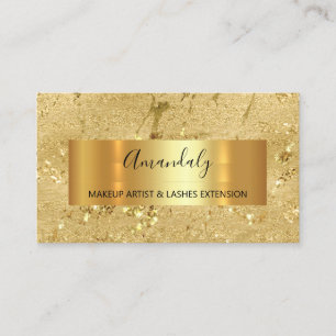 Carte De Visite Golden Strokes Beauté Shop Minimalisme Élégant