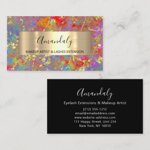 Carte De Visite Golden Strokes Beauty Shop Holographique Abstrait