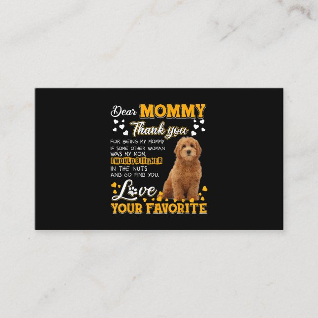 Carte De Visite Goldendoodle Cher Merci Maman Pour Être Ma Maman (Devant)