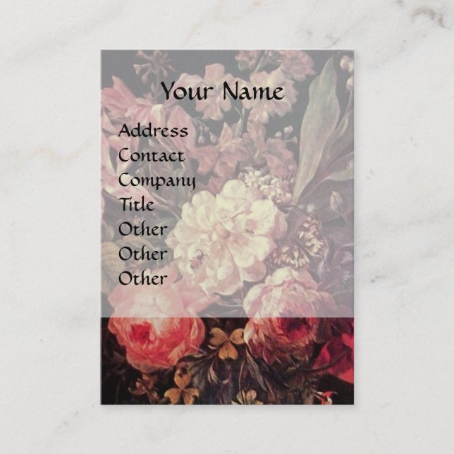 CARTE DE VISITE GOLDFINCH, ROSES ROSES ROSES ROSES ET BOUTEILLE (Devant)