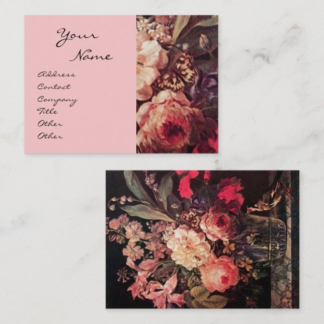 Carte De Visite GOLDFINY, ROSES ROSES ROSES ROSES ET BOUTTERFER Fl (Devant / Derrière)