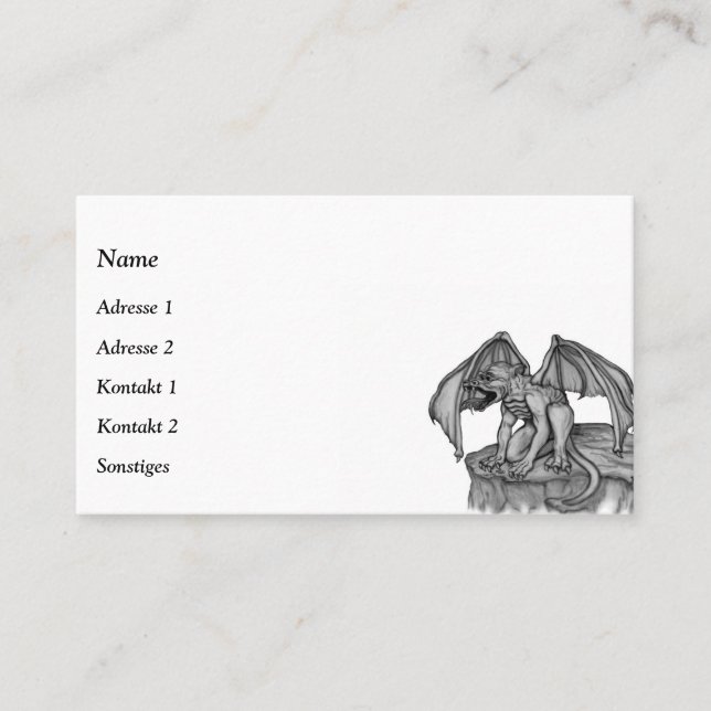 Carte de visite Golem Gargoyle (Devant)