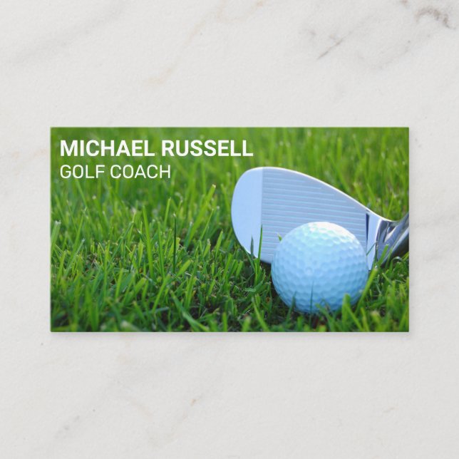 Carte De Visite Golf Club et Ball in the Grass (Devant)