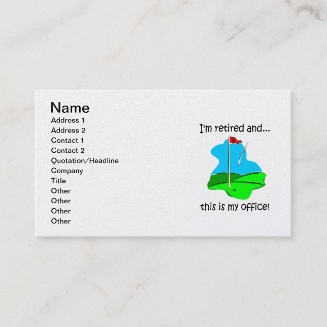Carte De Visite golf et retraite (Devant)