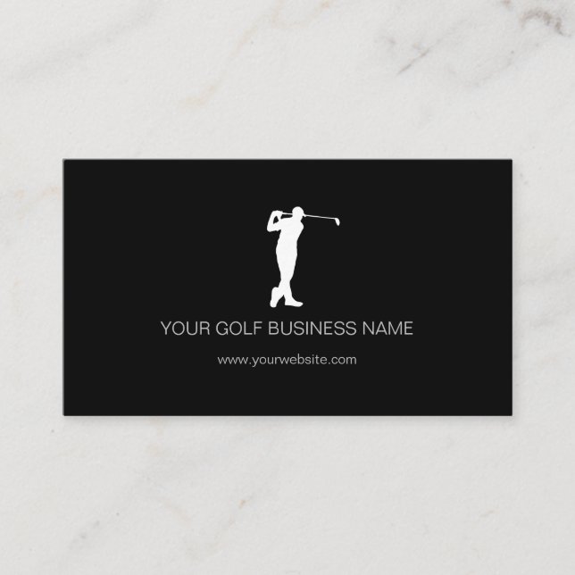 Carte De Visite Golf professionnel noir moderne personnalisé (Devant)