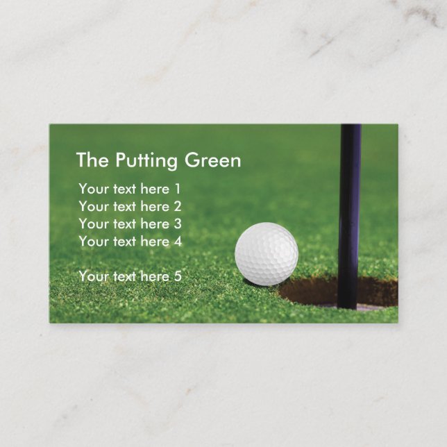 Carte De Visite Golf Putting Green Golf Ball (Devant)