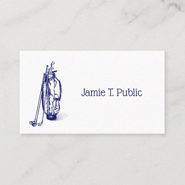 Carte De Visite Golf Sac Golf Club Bleu (Devant)