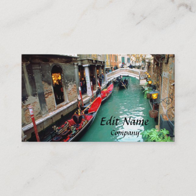 Carte De Visite Gondoles sur un canal vénitien (Devant)