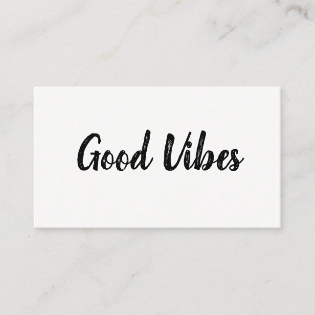 Carte De Visite Good Vibes / Police tendance (Devant)