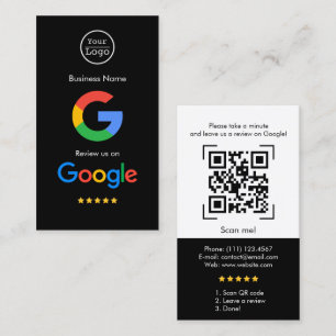 Carte De Visite Google Avis   Business Review Link QR Code