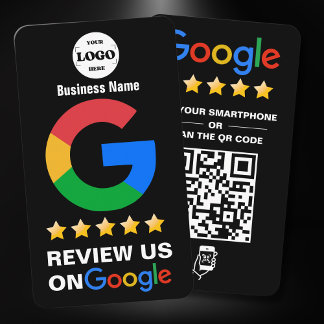 Carte De Visite Google Avis | Business Review Us Black QR Code