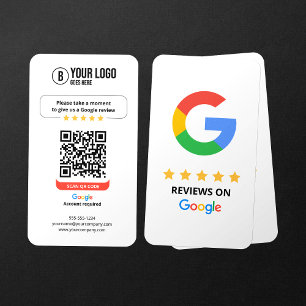 Carte De Visite Google Avis QR Code Note Mon entreprise 5 étoiles