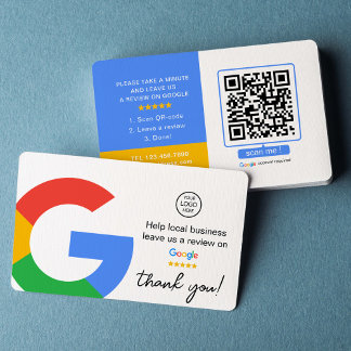 Carte De Visite Google Avis | Revue de l'entreprise | Code QR