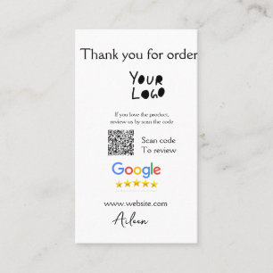 Carte De Visite Google examen logo entreprise site Web scanner cod
