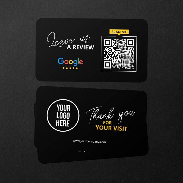 Carte De Visite Google Laissez-nous examiner QR Code Merci d'entre (Créateur téléchargé)