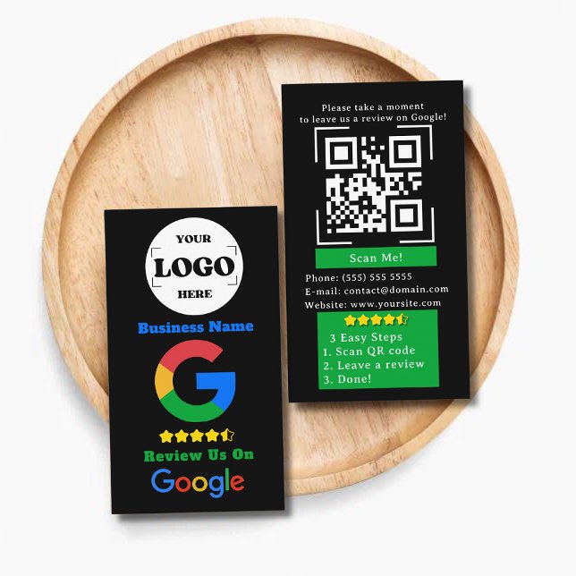 Carte De Visite Google Review Avec Lien Et Logo De Code QR (Créateur téléchargé)