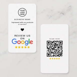 Carte De Visite Google Review Avec QR Code Style Moderne