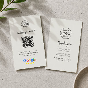 Carte De Visite Google Reviews   Business Review Us QR Code gris