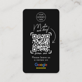 Carte De Visite Google Reviews QR Code Black Business Review Us