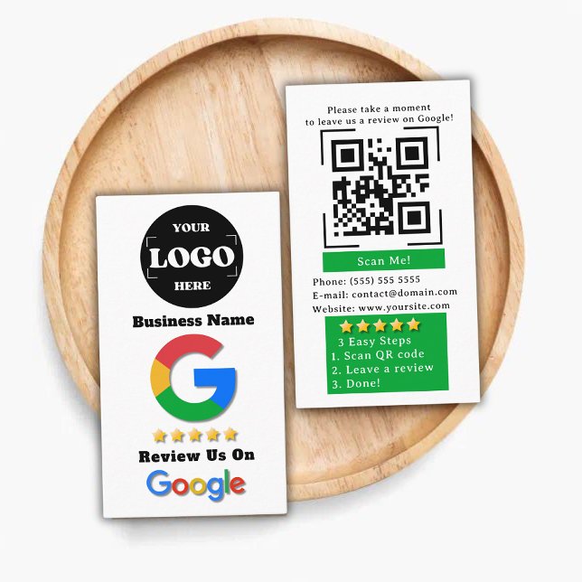 Carte De Visite Google Revoir le code QR Appuyer sur pour examiner (Créateur téléchargé)