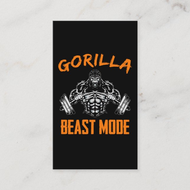 Carte De Visite Gorilla Poids Bête Poids Puissant Fitness (Devant)