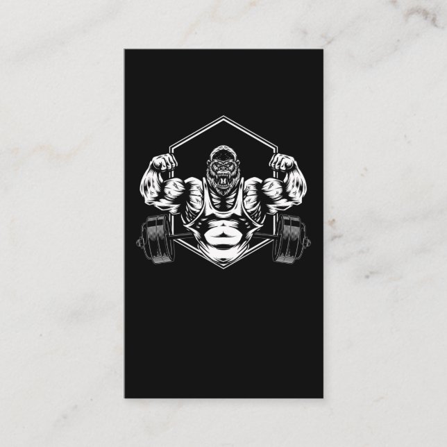Carte De Visite Gorilla Poids Levant Motivation (Devant)