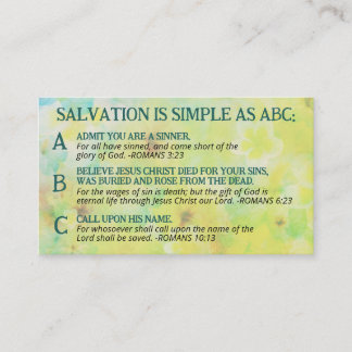 Carte De Visite Gospel ABC Salvation Christian Evangelism KJV