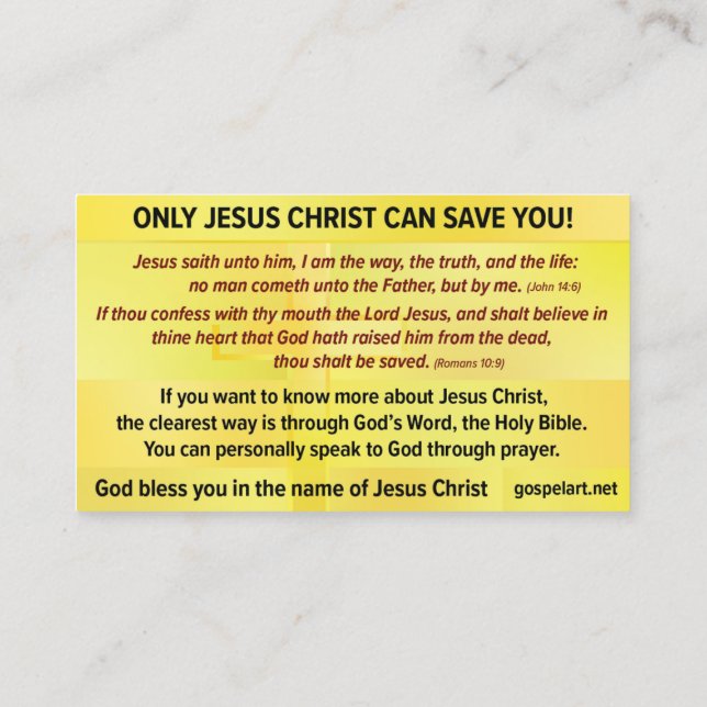 Carte De Visite Gospel Tract- English KJV Business Card (Dos)