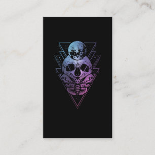 Carte De Visite Goth Moon Crâne gothique Wicca Croissant Mois lun