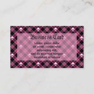 Carte De Visite Gothique Crâne Tartan Plaid