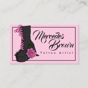 Carte De Visite Gothique Lolita Boot Rose Tattoo Artiste