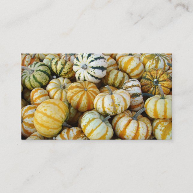 Carte De Visite Gourtes de récolte d'automne orange et vert (Devant)